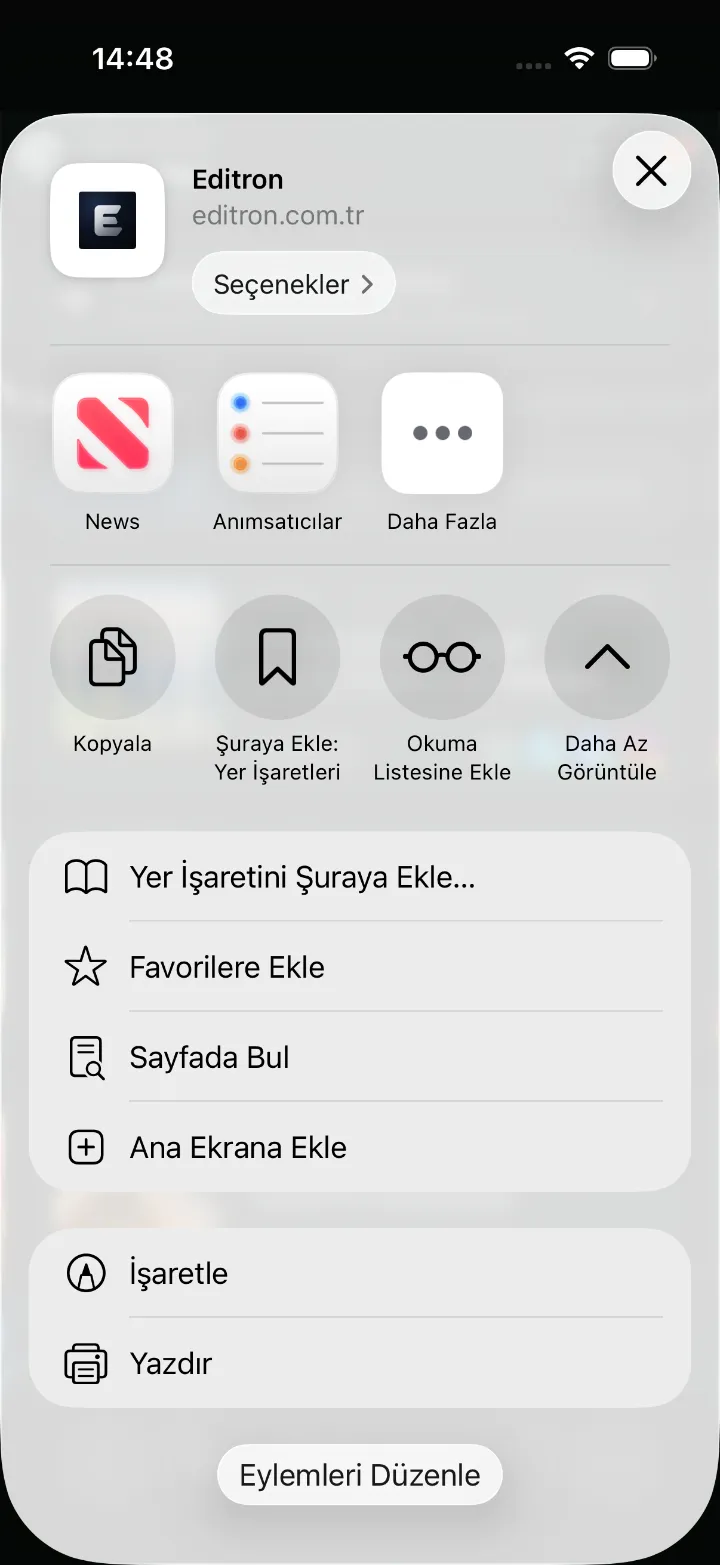 2. Ana Ekrana Ekle